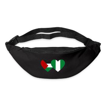 Palestine Nigeria Drapeau Coeur - Sac banane - noir - Devant