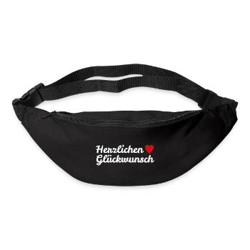 Herzlichen Glückwunsch Geburtstagsgruß - Gürteltasche - Schwarz - Vorne