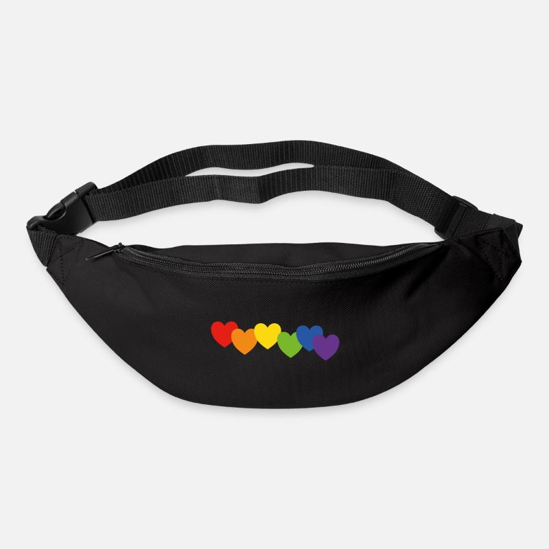 Herzen Regenbogenfarben - Gürteltasche - Schwarz