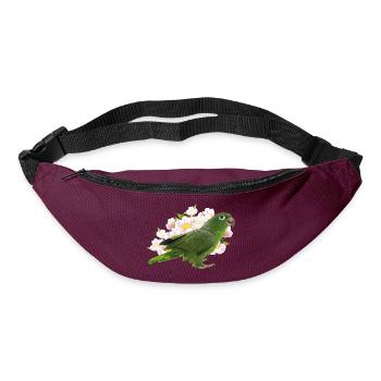 Perroquet couronne bleue - Sac banane - bordeaux  - Devant