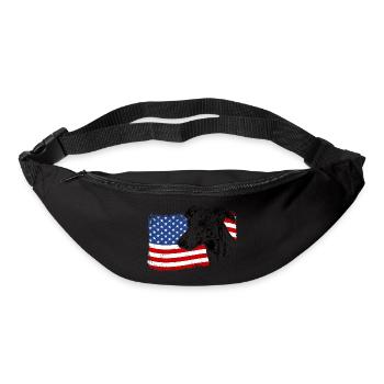 Whippet America Flag Dogs Dog Wilsigns - Bum bag - black - Front