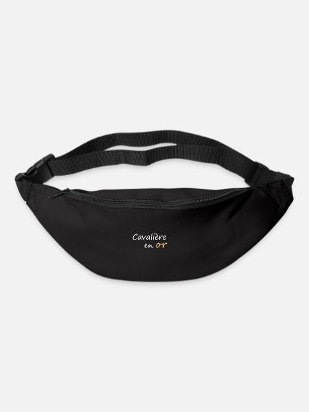 Cavalière en or - Sac banane - noir
