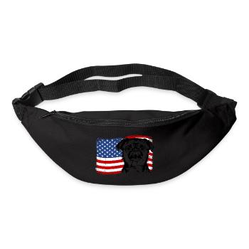Brussels Griffon Amerika Fahne Hunde Wilsigns - Gürteltasche - Schwarz - Vorne