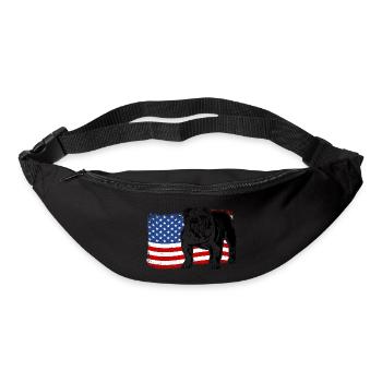 Bouledogue anglais Amérique Flag Dogs Wilsigns - Sac banane - noir - Devant