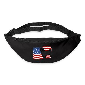 Pug America Flag Dog Dogs Wilsigns - Bum bag - black - Front
