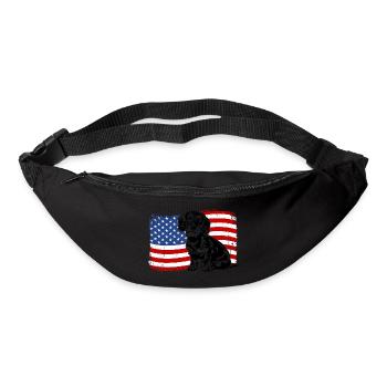 teckel à poil dur amérique flag chiens chiens wilsigns - Sac banane - noir - Devant
