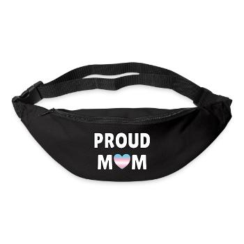 Stolze Mama Trans Flagge Herz - Gürteltasche - Schwarz - Vorne