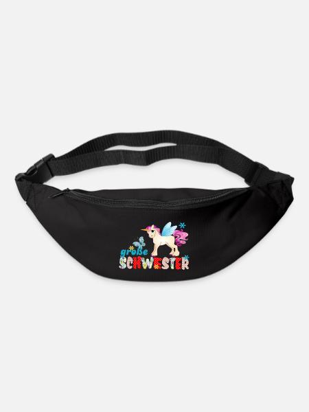 große Schwester Einhorn - Gürteltasche - Schwarz