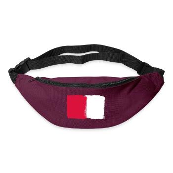 Rot und Weiß used look - Gürteltasche - Burgunderrot - Vorne