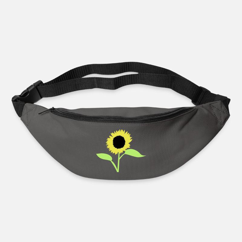 Sommer-Sonnenblumengelb mit offenen Blätter - Gürteltasche - Graphite