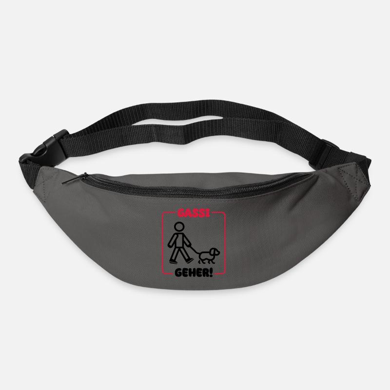 Gassi Gehen Hund - Gürteltasche - Graphite