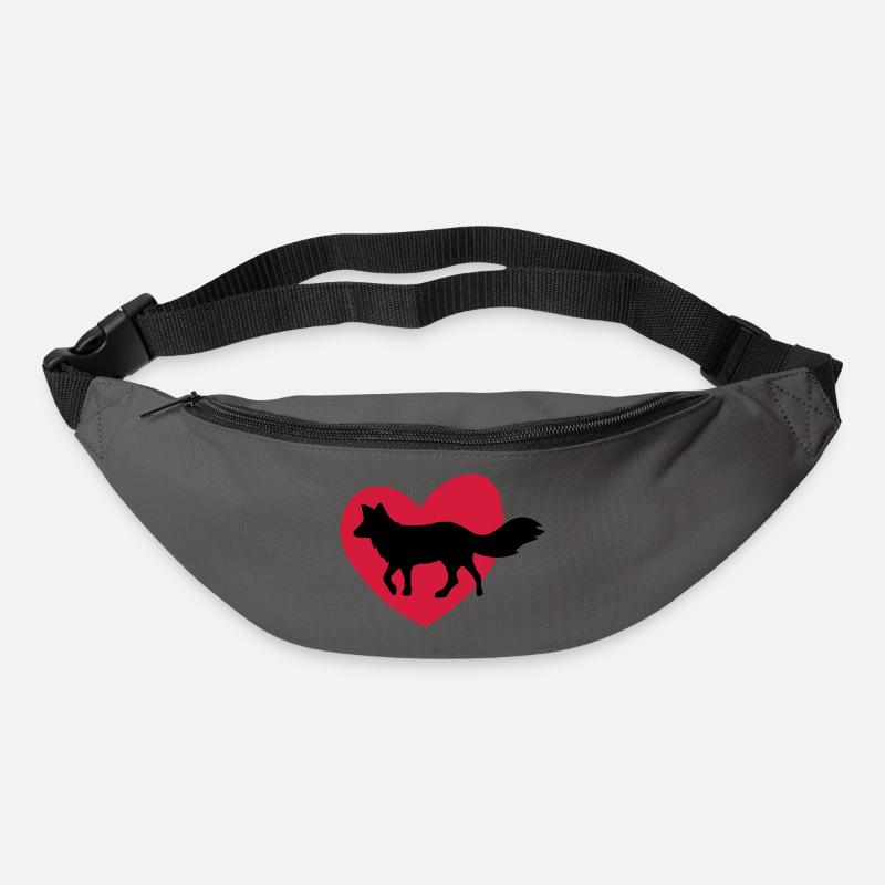 Wolf / Hund / Herz - dog / heart - Gürteltasche - Graphite
