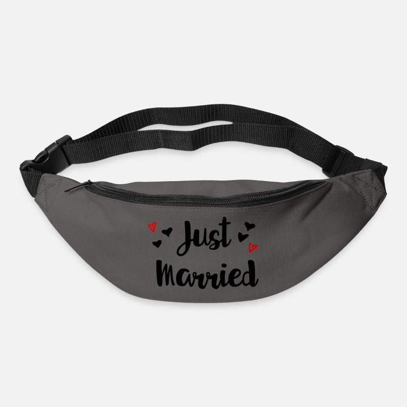 Just married Herzchen Geschenkidee - Gürteltasche - Graphite
