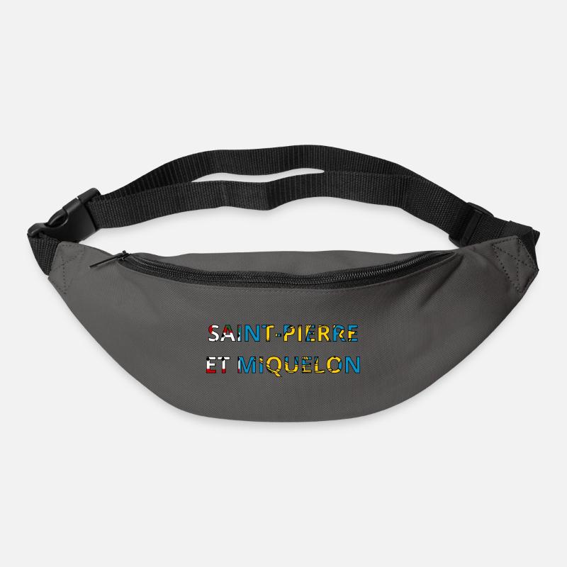 Drapeau Saint perre et miquelon - Sac banane - gris graphite