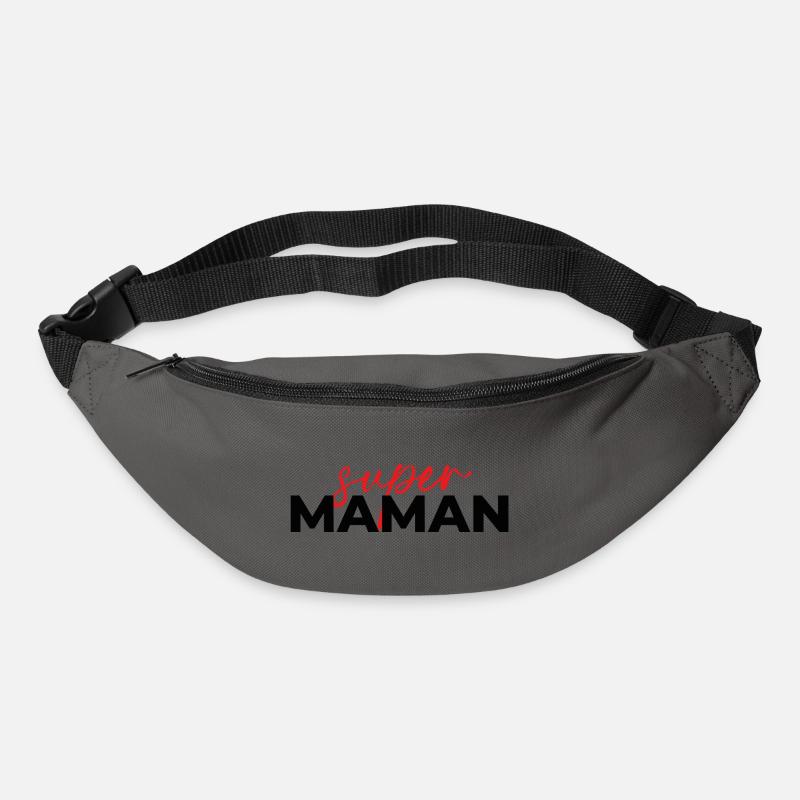 Super Mom Skript Rot auf Schwarz - Gürteltasche - Graphite