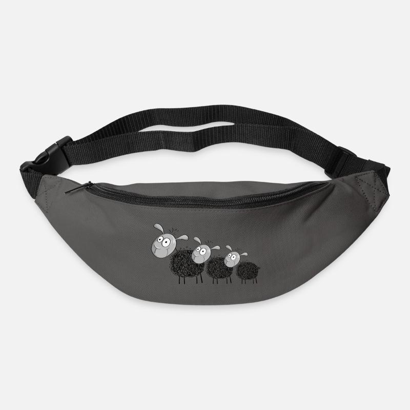 Drei Wollschafe - Schaf Comic - Gürteltasche - Graphite