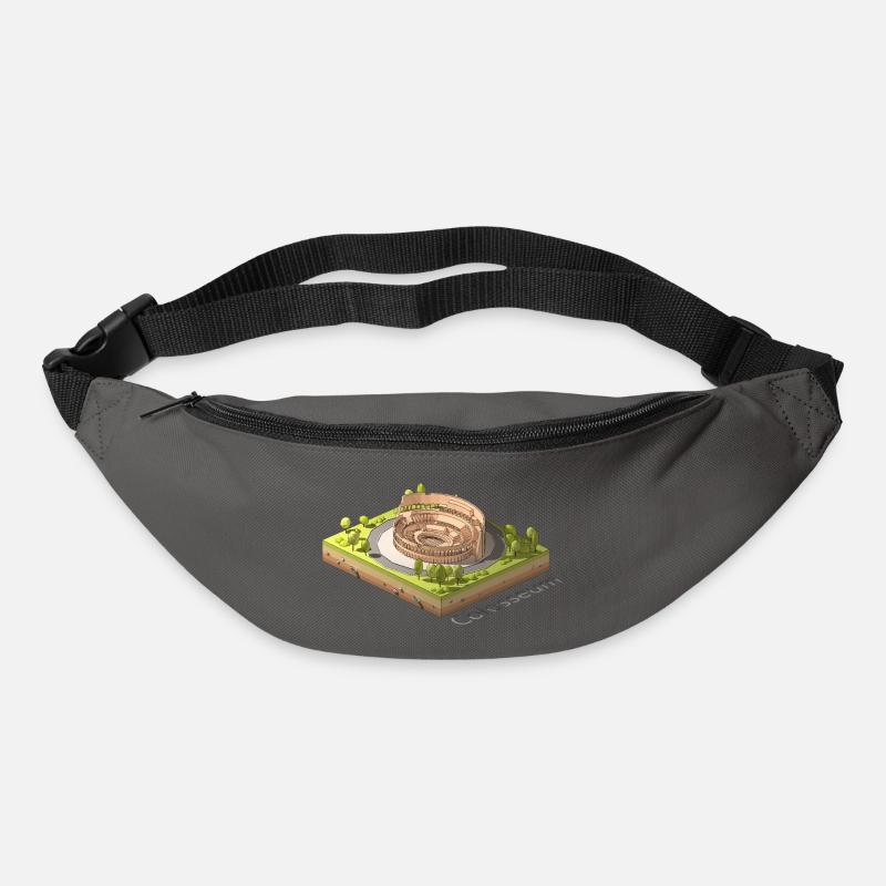 Geometrisches Low-Poly das Kolosseum - Gürteltasche - Graphite