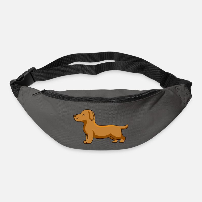 Teckel chien - Sac banane - gris graphite