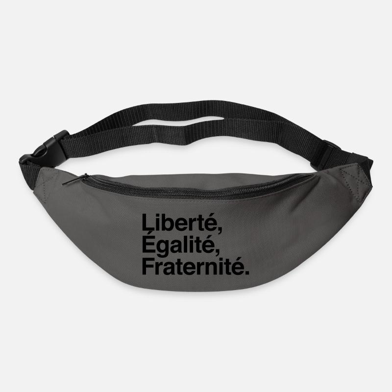 Liberté Egalité Fraternité - Devise République - Sac banane - gris graphite
