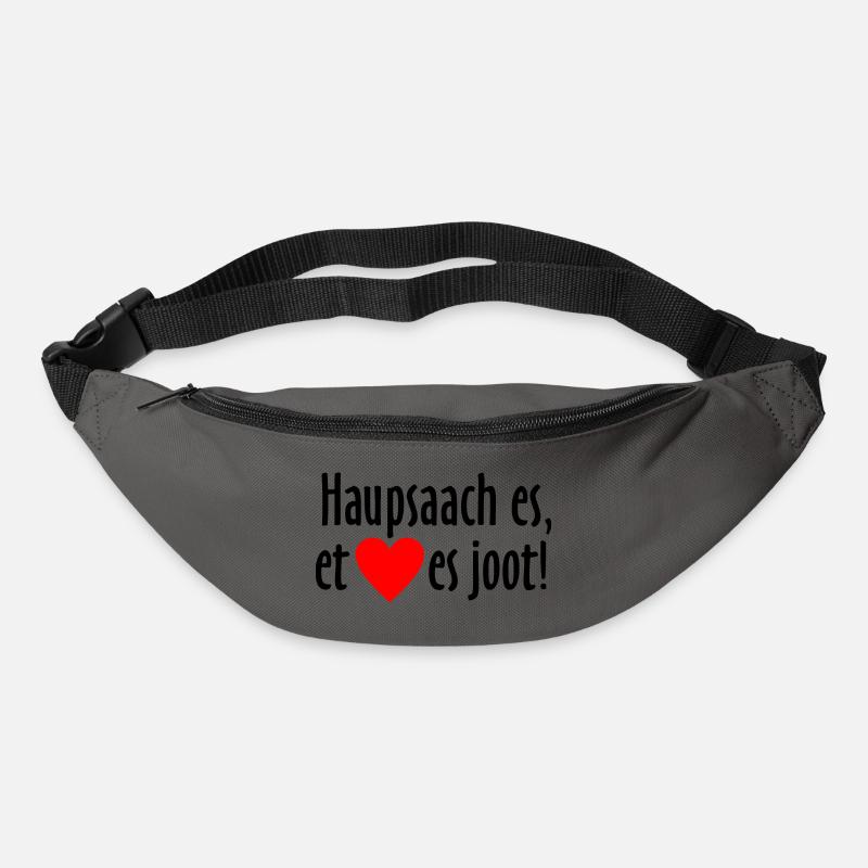Haupsaach es et Hätz es joot - Kölsche Sprüche - Gürteltasche - Graphite