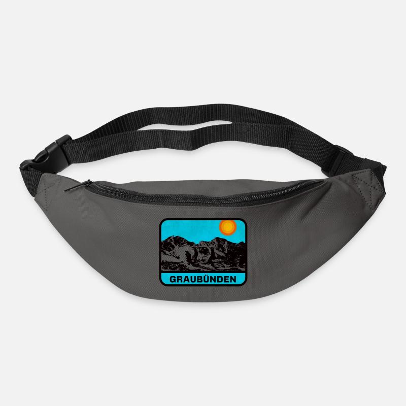Graubünden Panorama Sonnenrand - Gürteltasche - Graphite