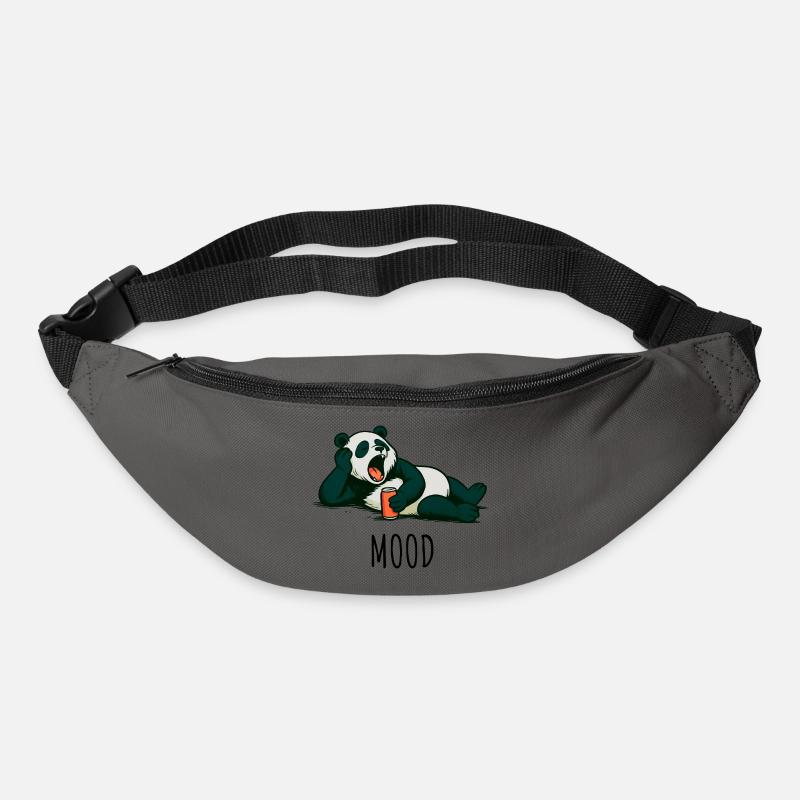 Relaxed panda with drink design - Bum bag - graphite grey