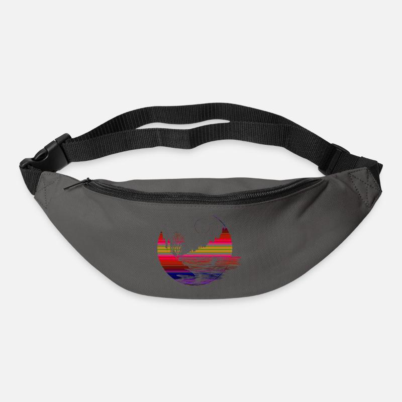Paysages de forme géométrique - Sac banane - gris graphite