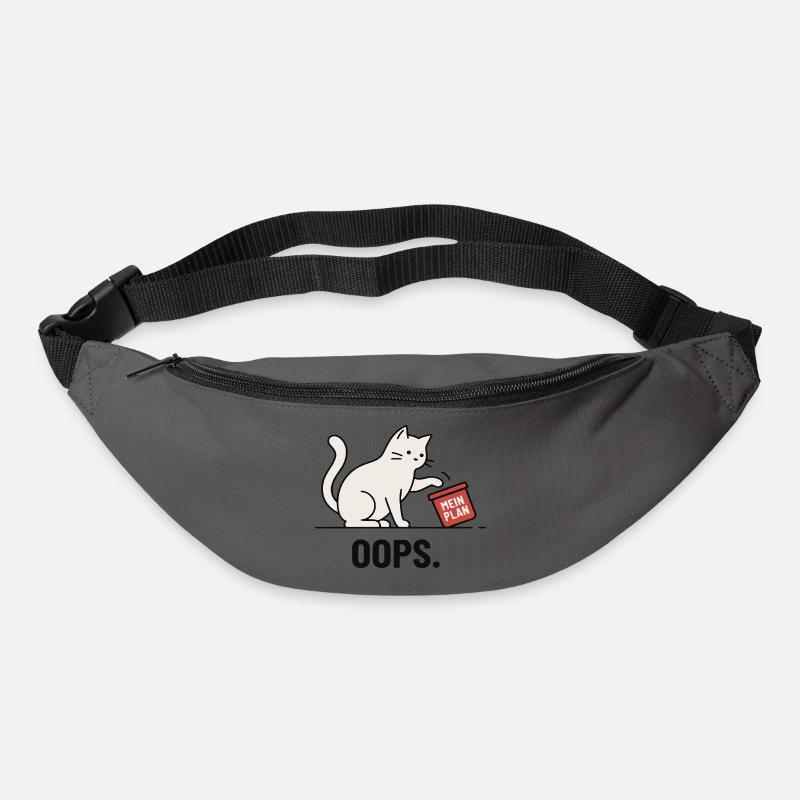 Mein Plan… Oops – Lustige Katze - Gürteltasche - Graphite