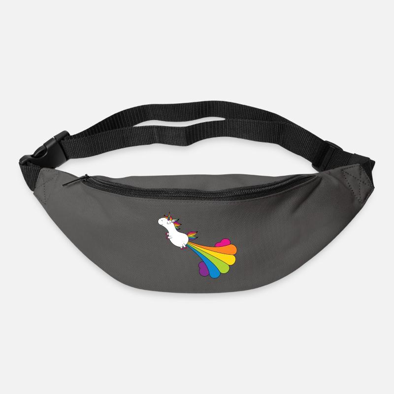 Lustiges pupsendes Einhorn mit Regenbogenwolke - Gürteltasche - Graphite
