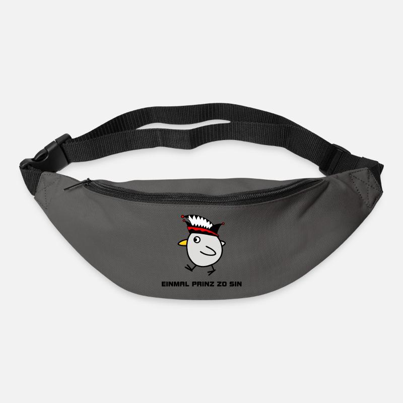 Huhn mit Narrenkappe Einmal Prinz zo sin - Gürteltasche - Graphite