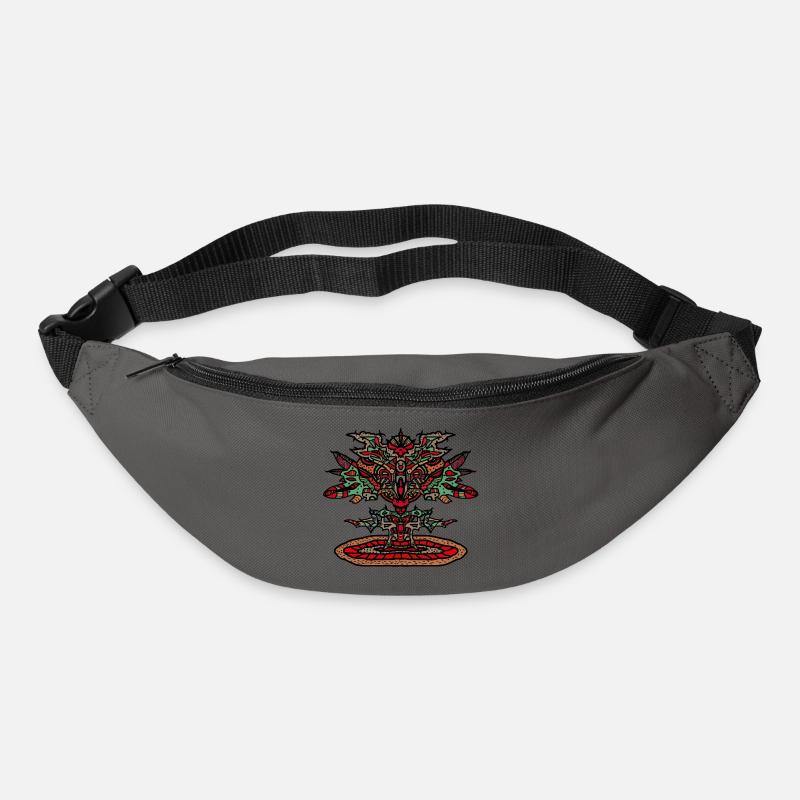 Totem-Drachen Mandala Psychedelisch - Gürteltasche - Graphite