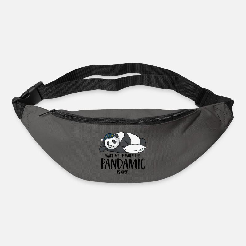 Panda Spruch Wake me up when the pandamic is over - Gürteltasche - Graphite