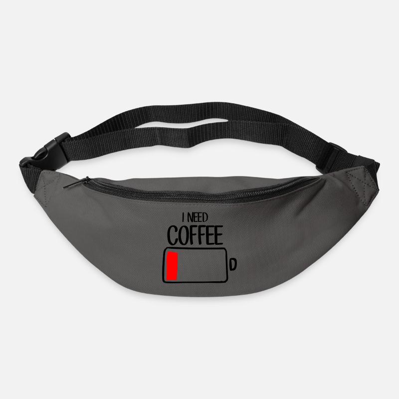 Crimson Block on Black Canvas - Bum bag - graphite grey