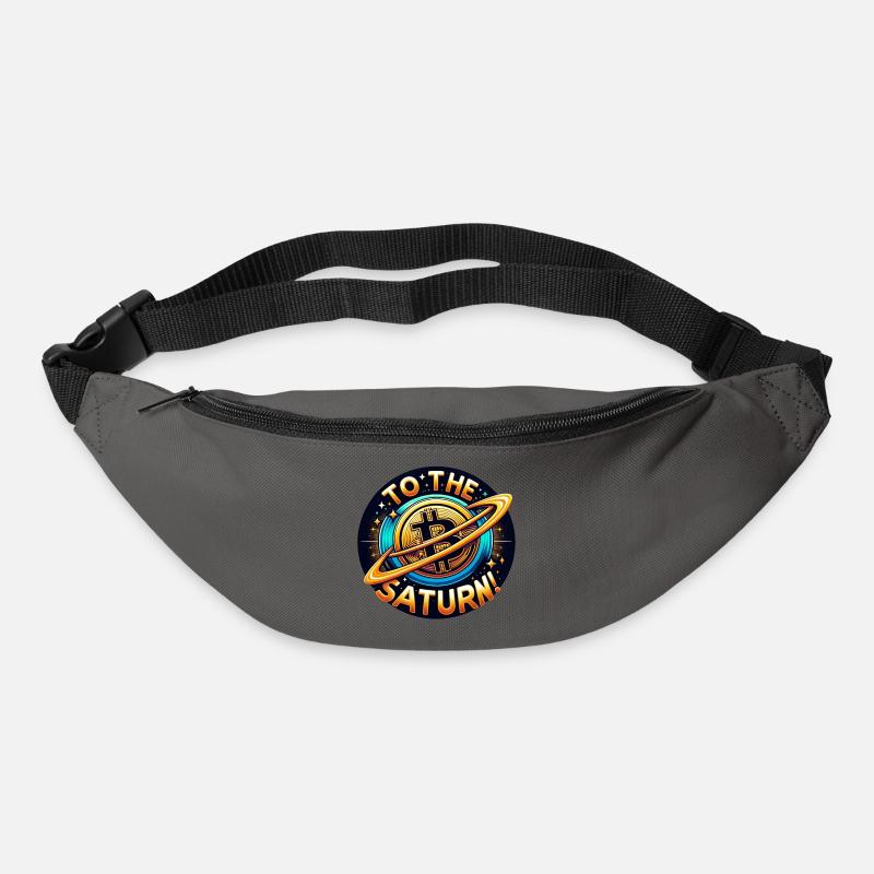 Crypto BTC à Saturne ! - Sac banane - gris graphite