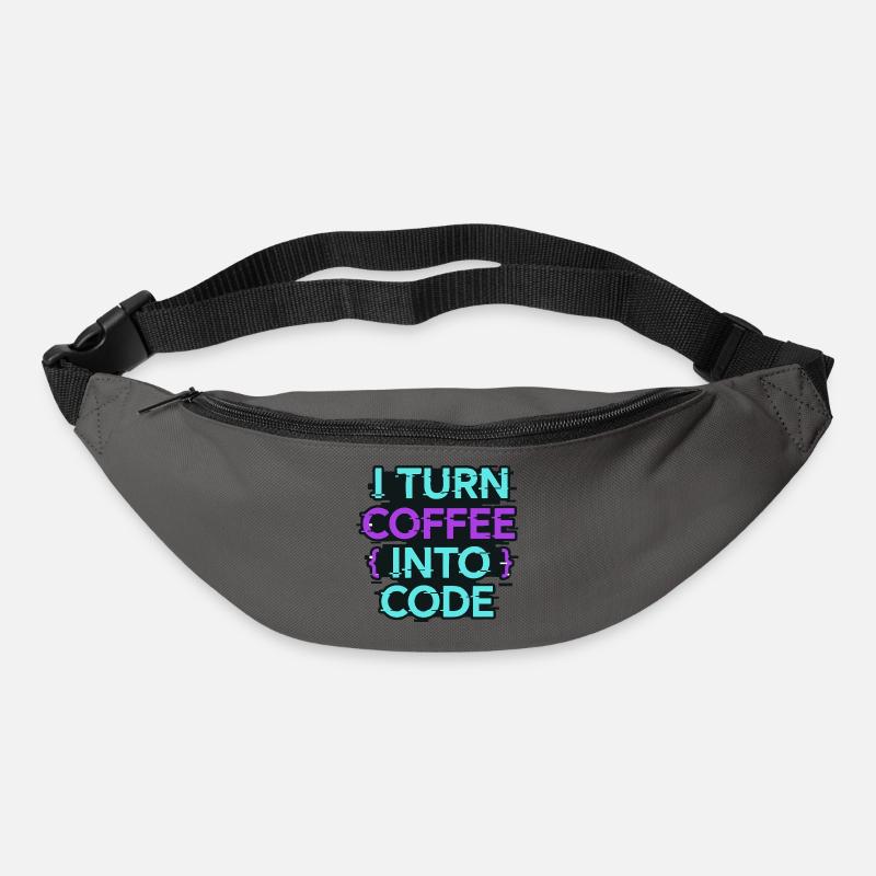 Je transforme le café en code - Sac banane - gris graphite