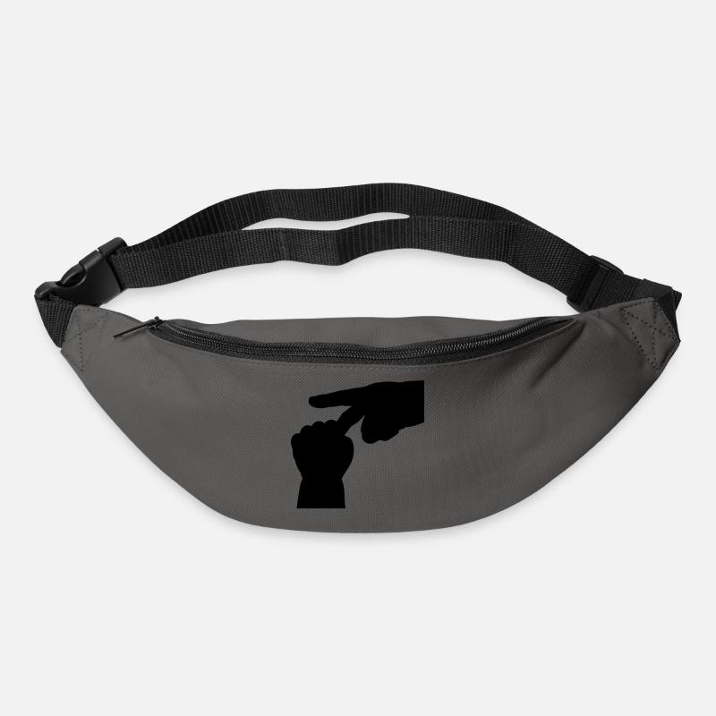 Minimalistisches Kunst-T-Shirt – Human Touch Hand - Gürteltasche - Graphite