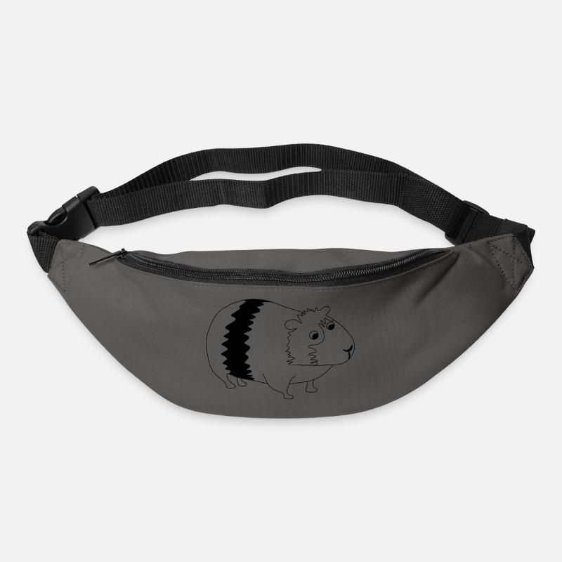 Cochon d’Inde - graphique noir et blanc - Sac banane - gris graphite