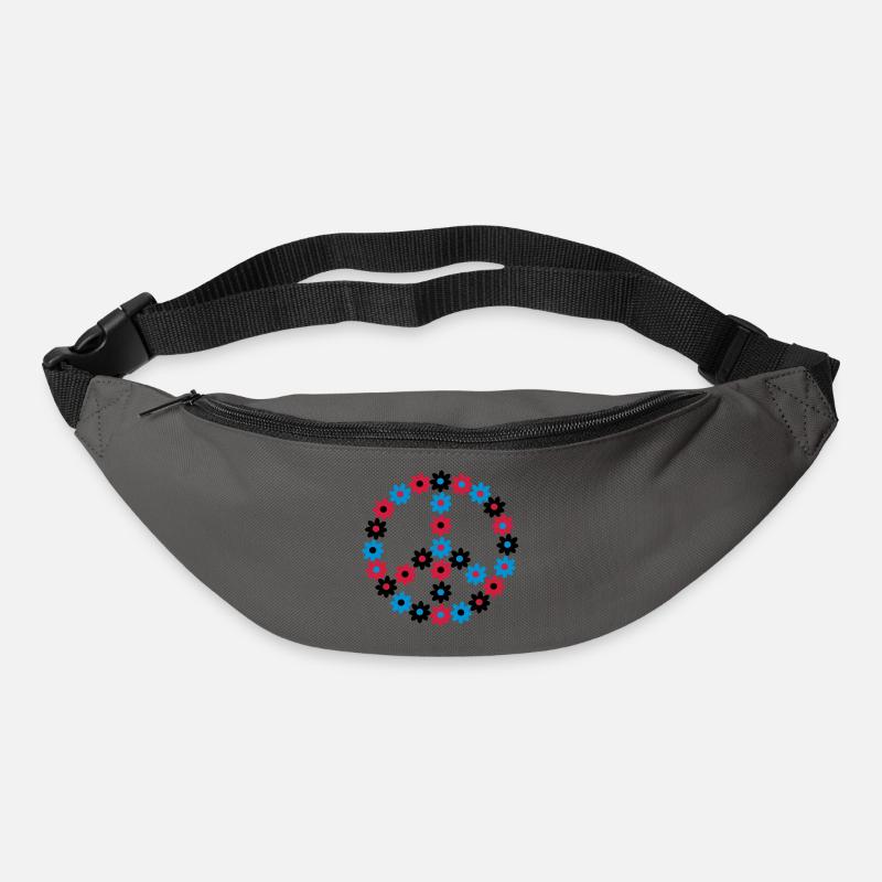 Blumen Friedenszeichen - Gürteltasche - Graphite