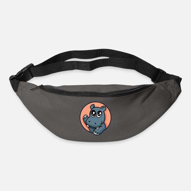 Fröhliches Nilpferd - Gürteltasche - Graphite