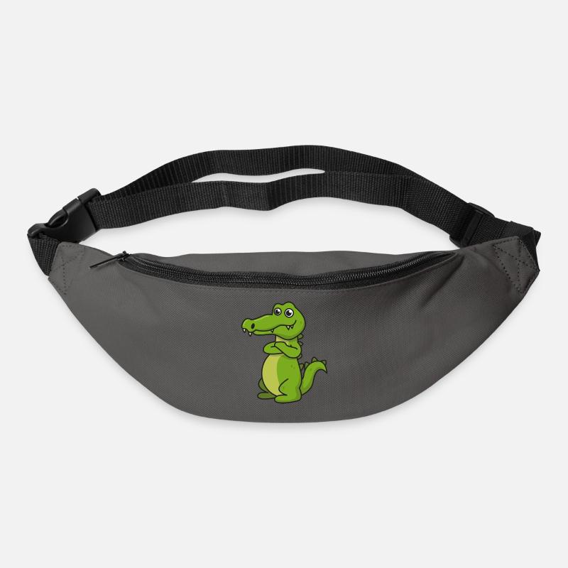 Krokodil Comic Geschenk Kroko Kind Echse Tier Nil - Gürteltasche - Graphite