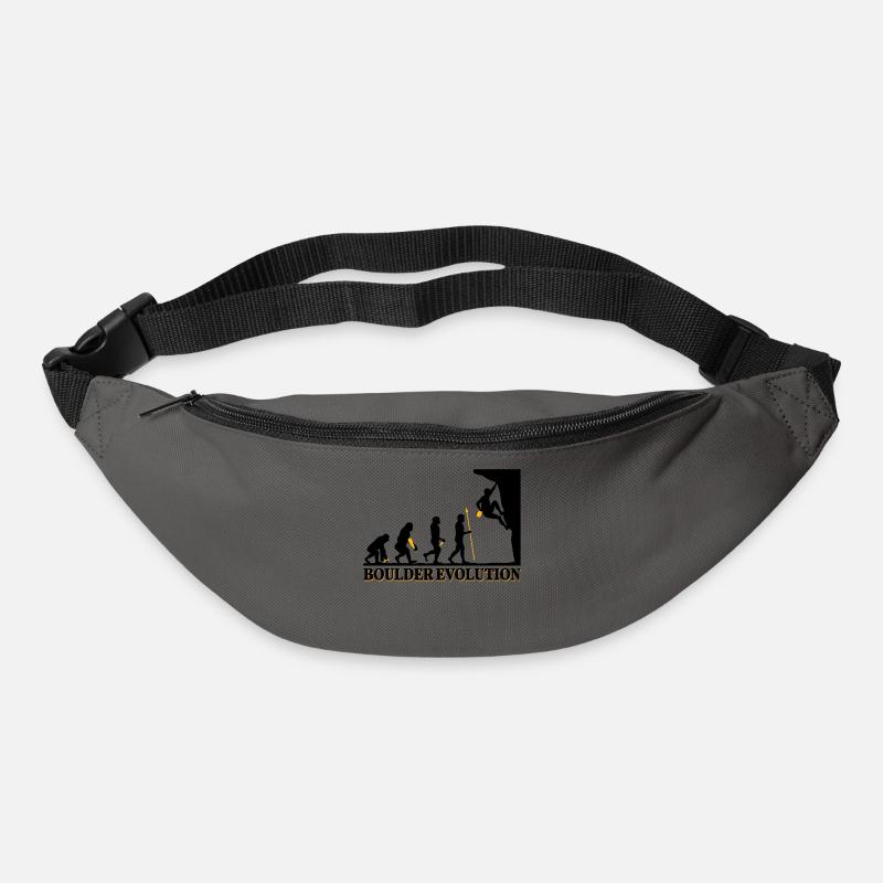 Boulder Evolution Klettern Bergsteigen Spruch - Gürteltasche - Graphite