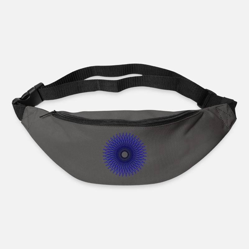 Blue radial star pattern - Bum bag - graphite grey