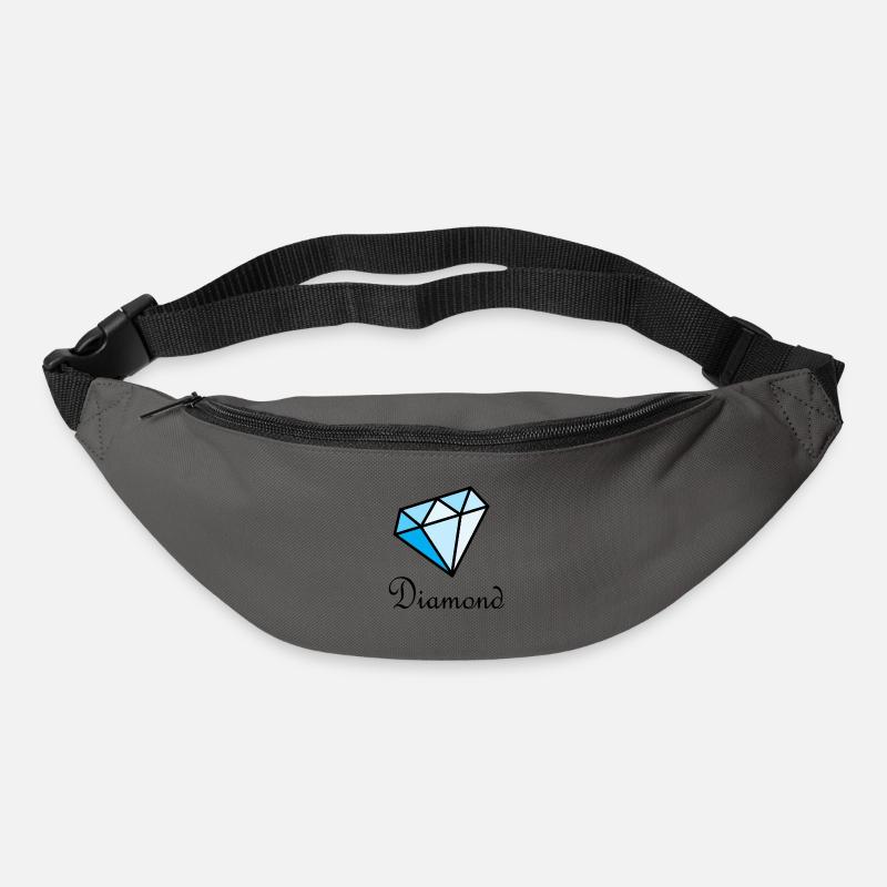 Blauer Geometrischer Diamant - Gürteltasche - Graphite