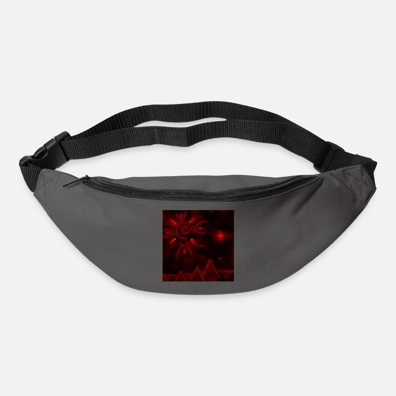 SOLEIL ET PYRAMIDES ROUGES - Sac banane - gris graphite