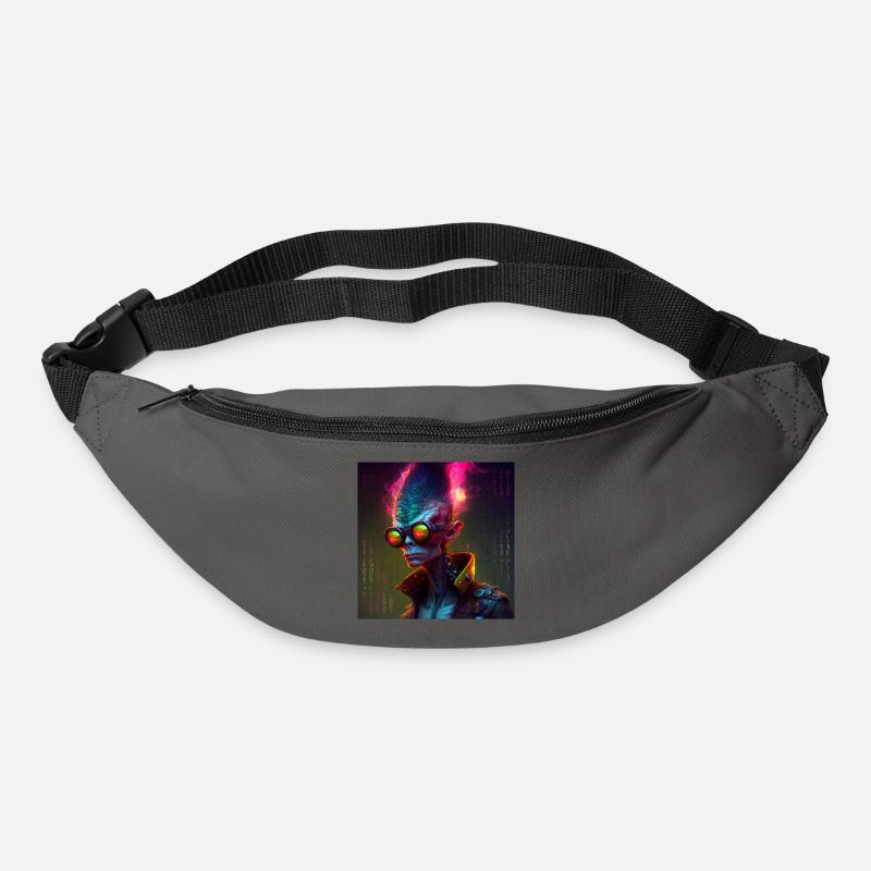 Funky alien 01 - Sac banane - gris graphite