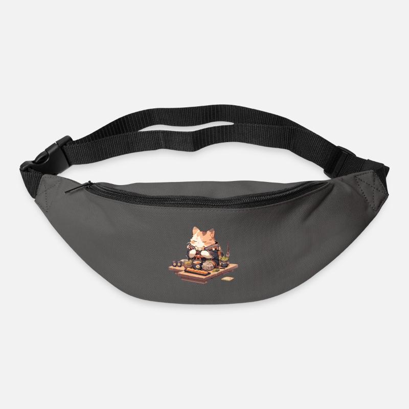 Samurai Cat eat Ramen - Gürteltasche - Graphite