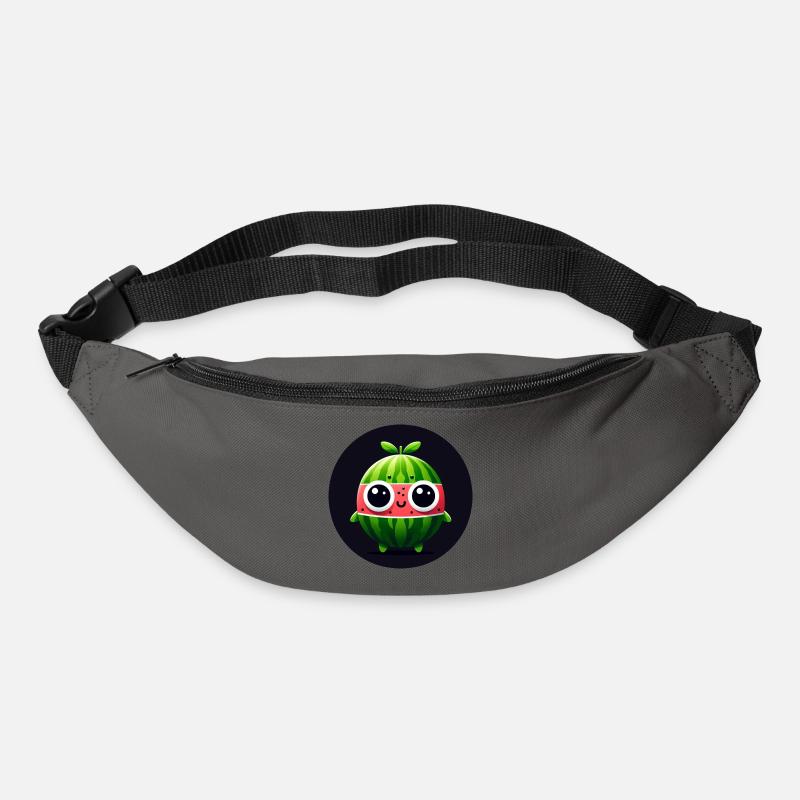 Wassermelone mit Augen im Comic Stil - Gürteltasche - Graphite