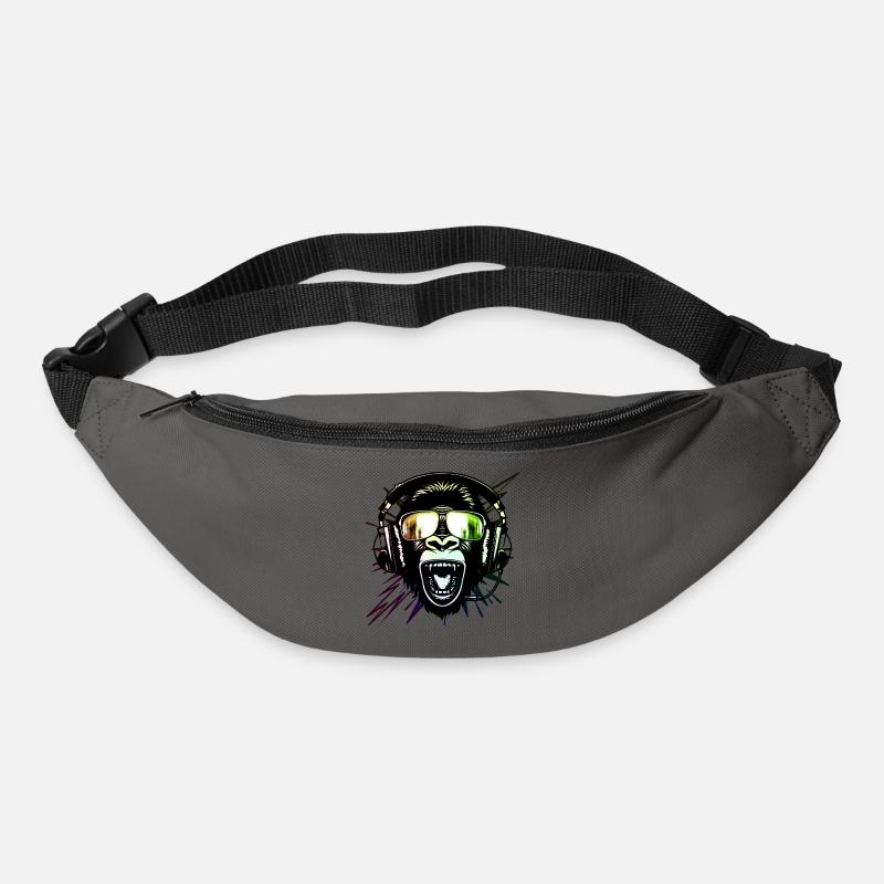 Affe mit Neonbrille - Gürteltasche - Graphite