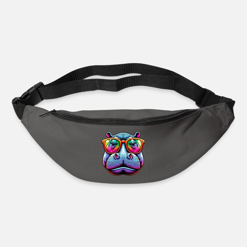 Nilpferd mit Sonnenbrille - Gürteltasche - Graphite