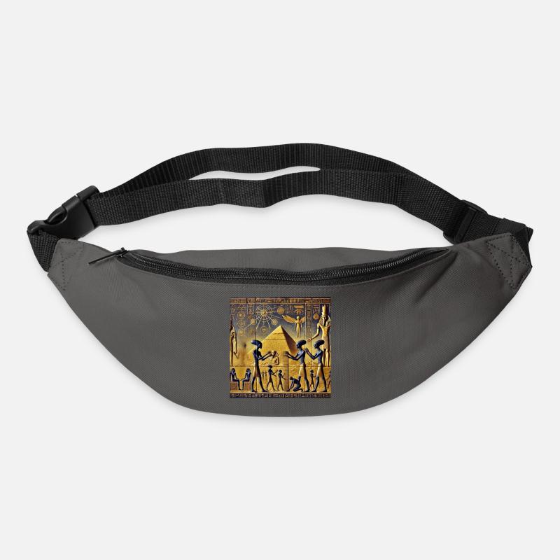 Extraterrestres bleus parmi les Pyramides - Sac banane - gris graphite